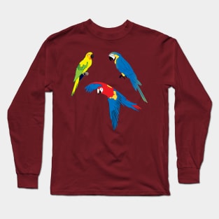 Tropical parrots, wildlife, nature, Carribean Islands Long Sleeve T-Shirt